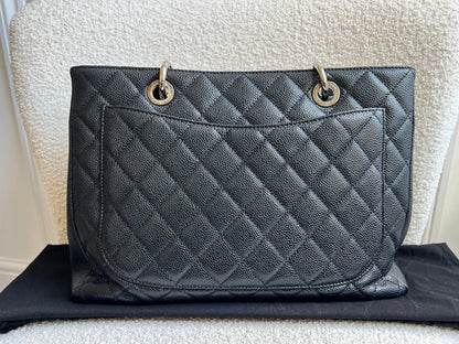 Chanel Black Caviar Grand Shopper Tote (GST) Silver Hardware