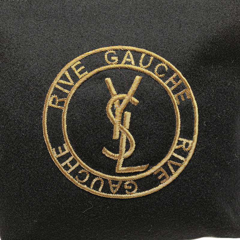 Saint Laurent Rive Gauche Wool Leather Clutch Bag
