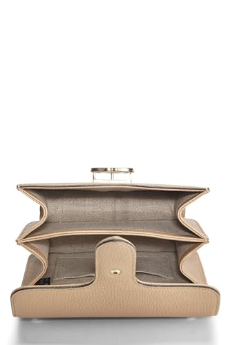 Gucci,  Beige Leather Interlocking Crossbody Small, Beige