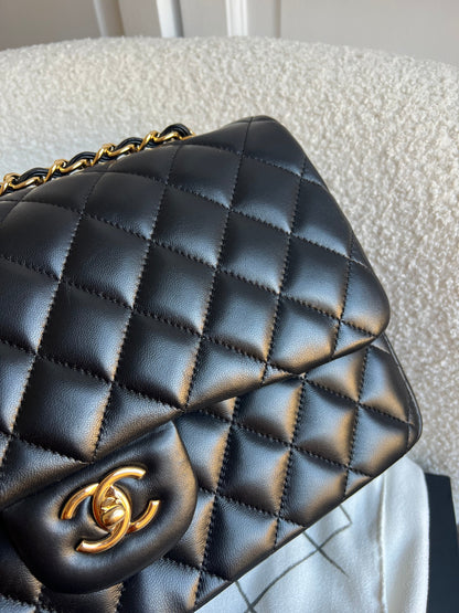 Chanel Jumbo Classic Flap in Black Lambskin Gold Hardware (RRP £9,830)