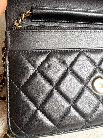 Chanel Wallet on Chain in Black Lambskin Gold Hardware (RRP £2,930)