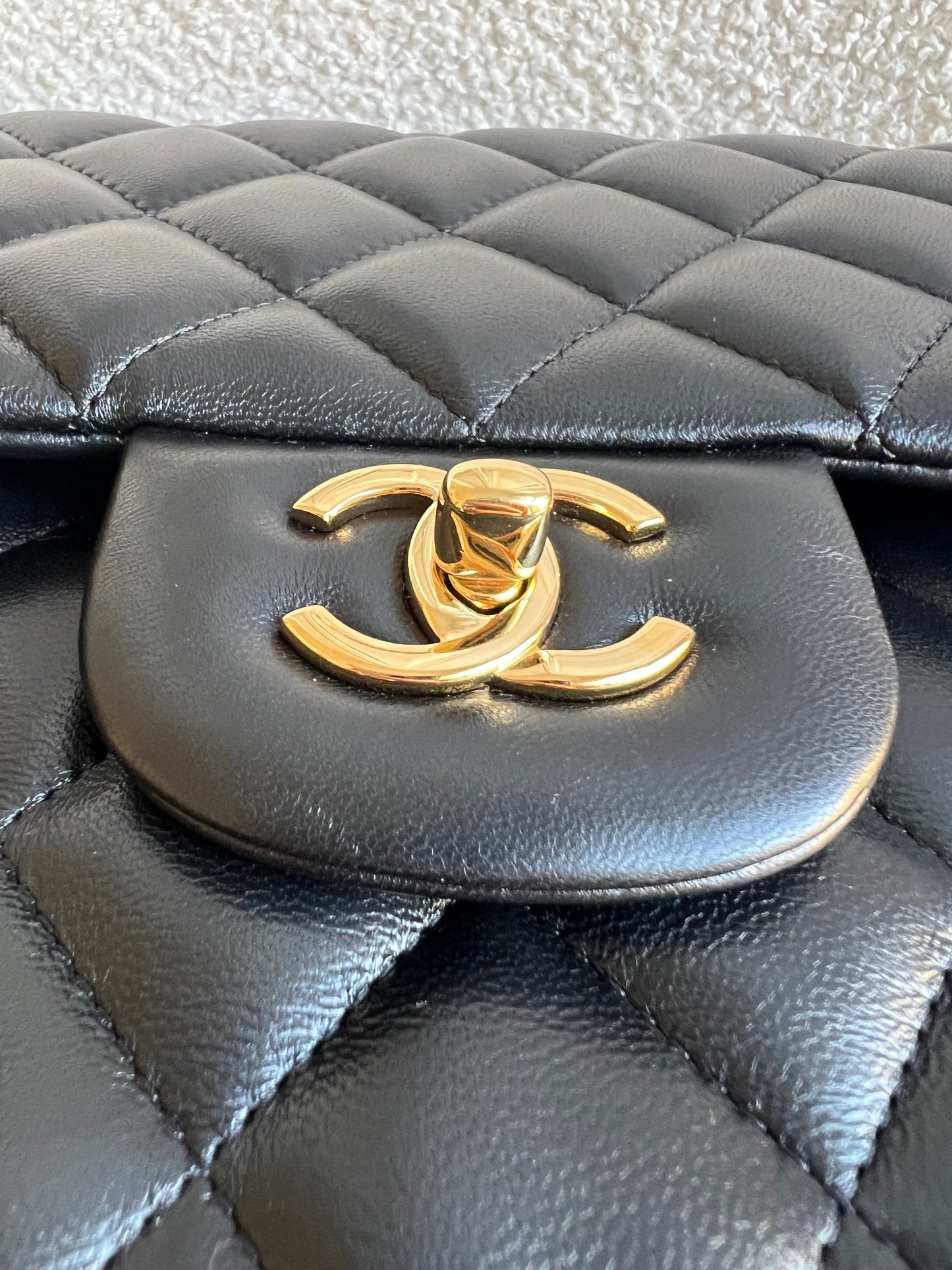 Chanel Jumbo Classic Flap in Black Lambskin Gold Hardware (RRP £9,830)