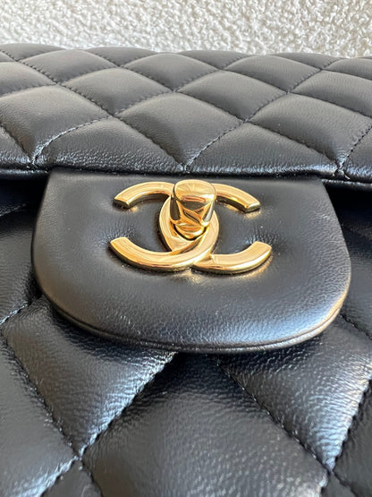 Chanel Jumbo Classic Flap in Black Lambskin Gold Hardware (RRP £9,830)