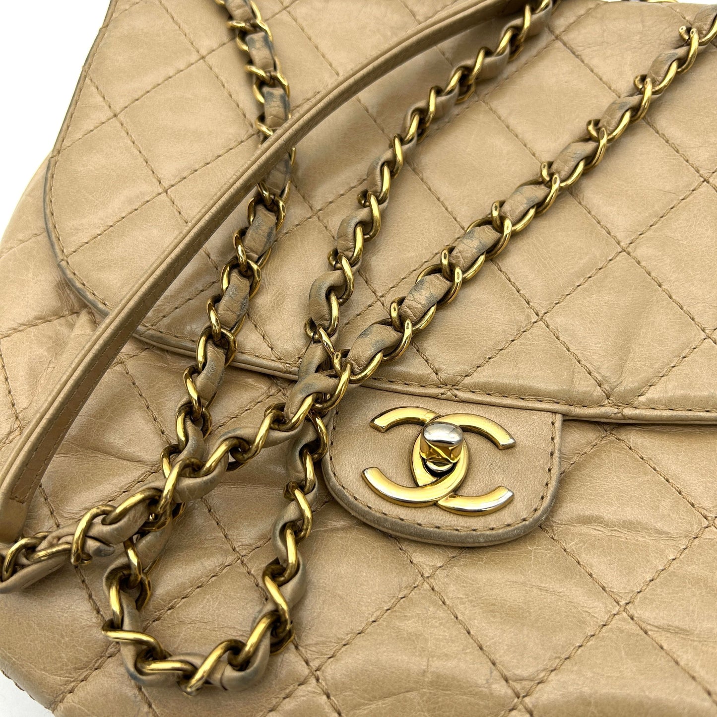 CHANEL Glazed Calfskin Quilted Bubble CC Flap Crossbody Bag  LA19636