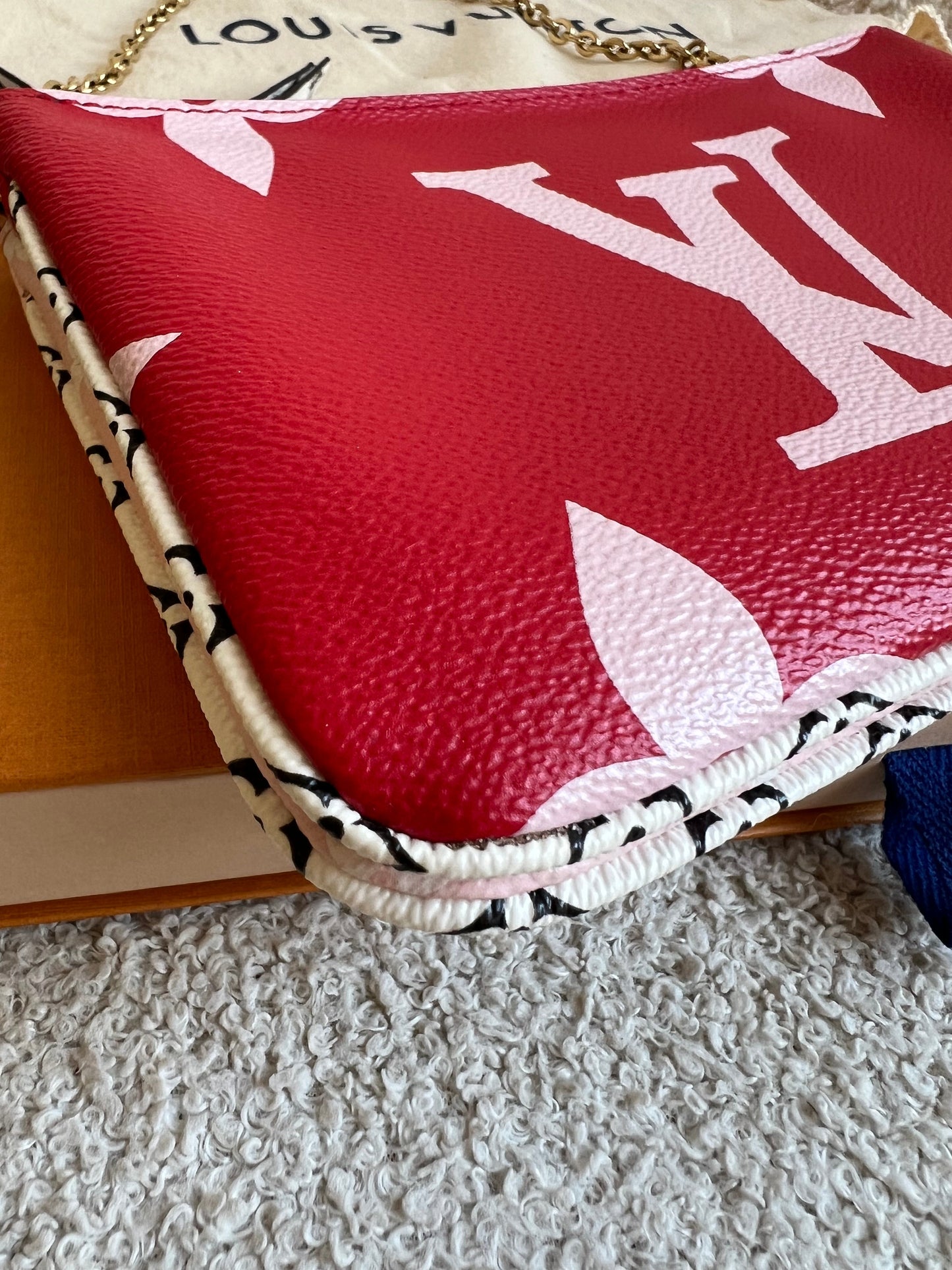 Louis Vuitton Double Zip Pochette Red Giant Monogram Jungle (RRP £1250)