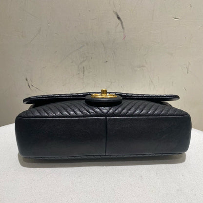 Chanel Black Classic Flap  crossbody bagin Leather IMG_6298