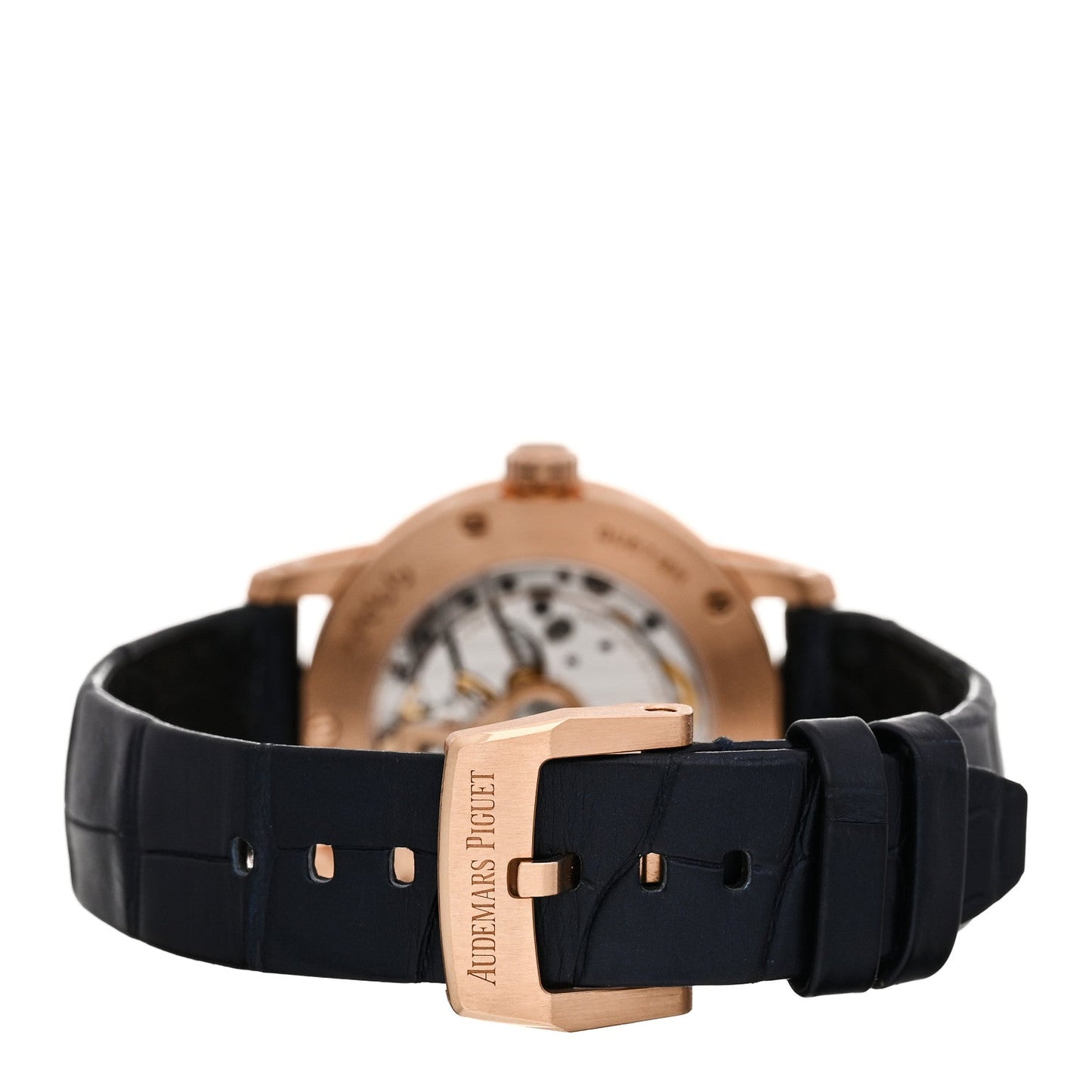 18K Rose Gold Alligator 38mm Code 11.59 Automatic Watch Blue 77410OR.OO.A344CR.01