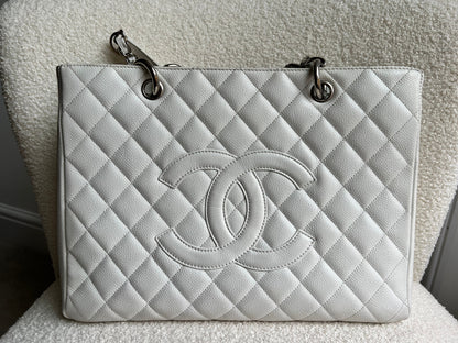 Chanel White Caviar Grand Shopper Tote (GST)