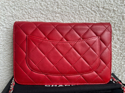 Chanel Red Lambskin Wallet on Chain (RRP £2,930)