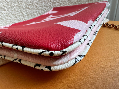 Louis Vuitton Double Zip Pochette Red Giant Monogram Jungle (RRP £1250)