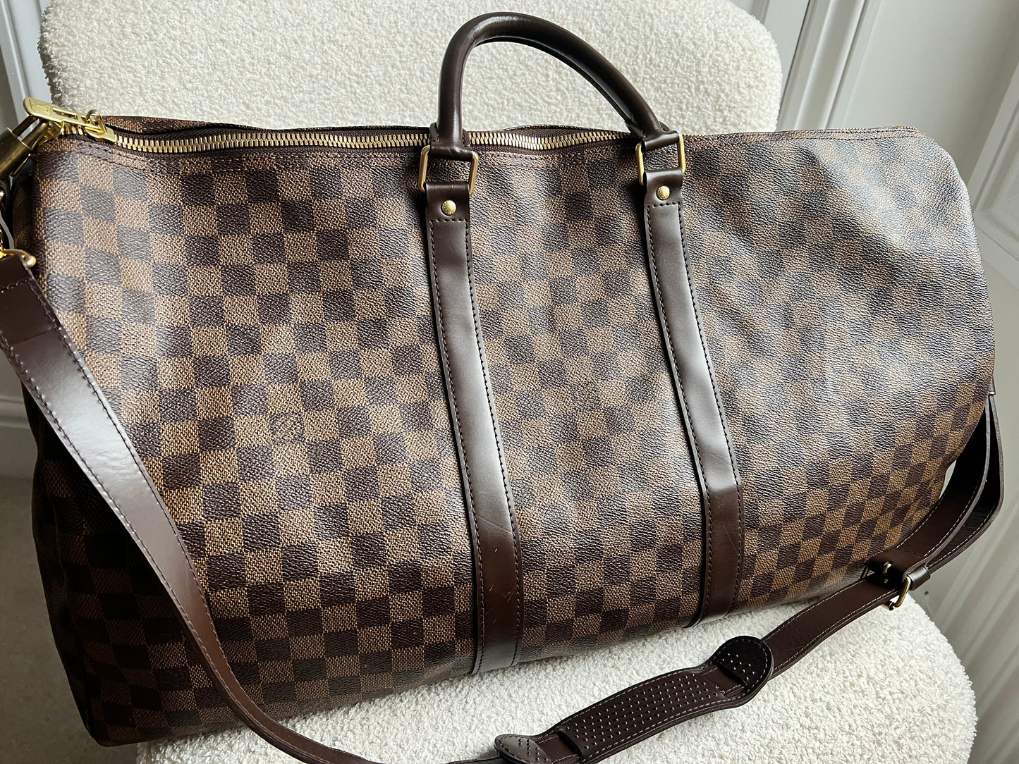 Louis Vuitton Keepall Bandouliere 55 Damier Ebene (RRP £2,020)