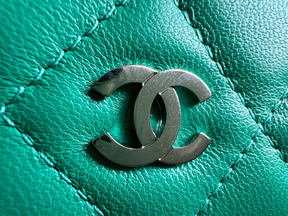 Chanel Turquoise Lambskin Wallet on Chain (RRP £2,930)