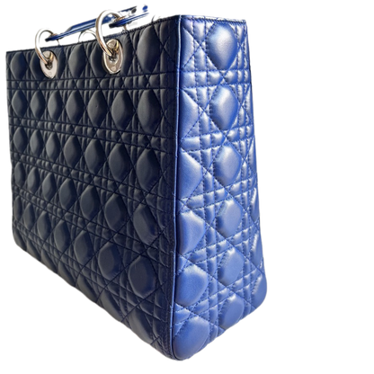 Lady Dior Large Bag Navy Lambskin Cannage Leather