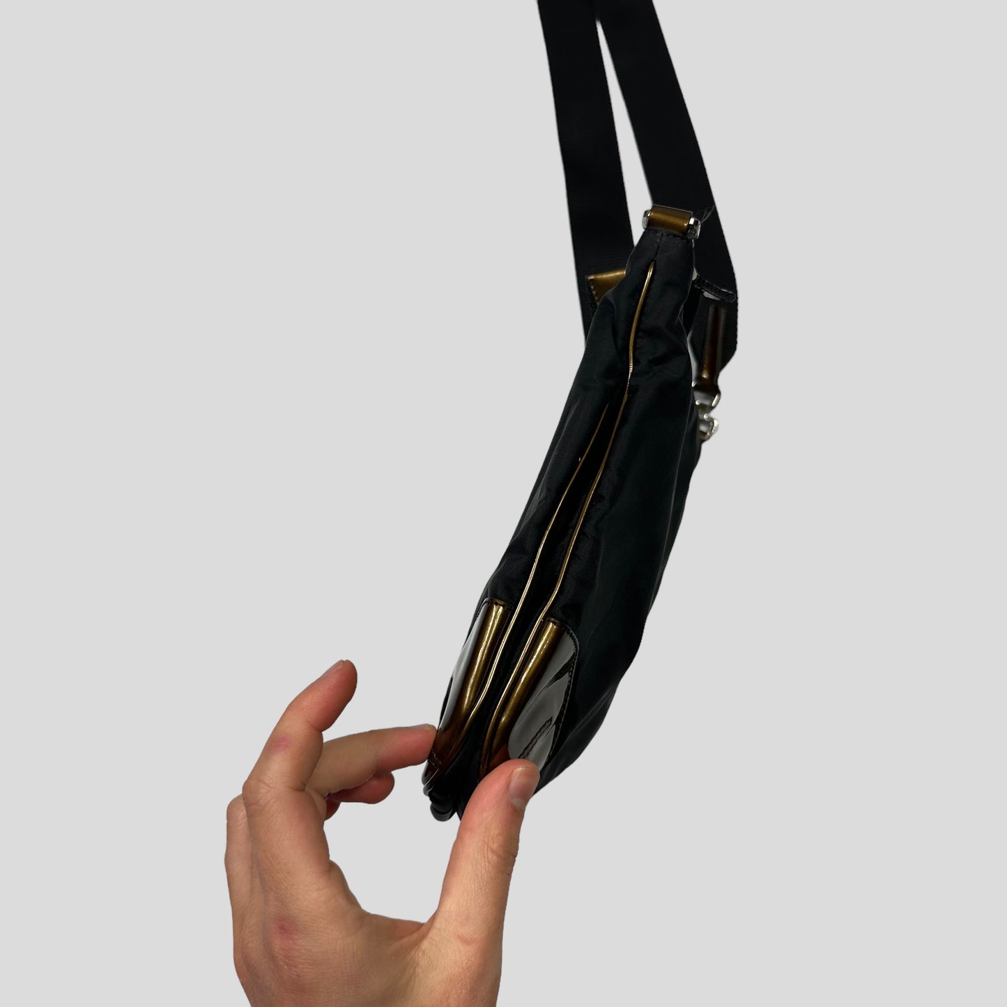 Prada Milano 00’s Nylon & Patent Leather Crossbody Bag