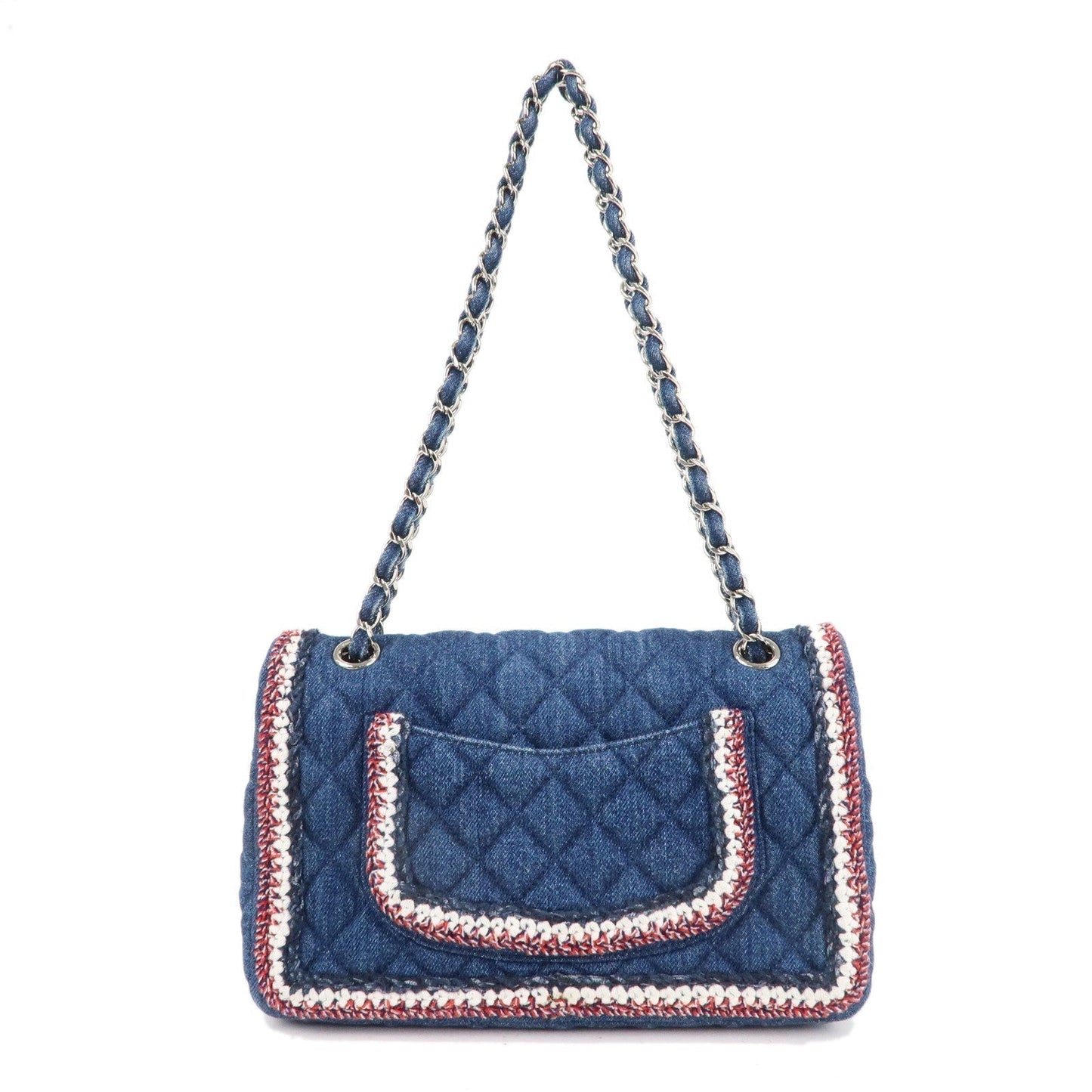 CHANEL Matelasse Leather Chain Shoulder Bag Blue A57698
