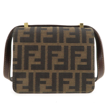 FENDI Zucca Canvas Leather Crossbody Mini Shoulder Bag