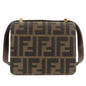 FENDI Zucca Canvas Leather Crossbody Mini Shoulder Bag