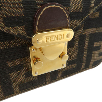 FENDI Zucca Canvas Leather Crossbody Mini Shoulder Bag