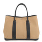 Luxury Hermes Toile Militaire Negonda Garden Party Bag Brown Black