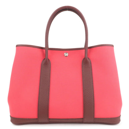 Luxury Hermes Canvas Leather Garden Party Pm Tote Bag A Stamp Pink