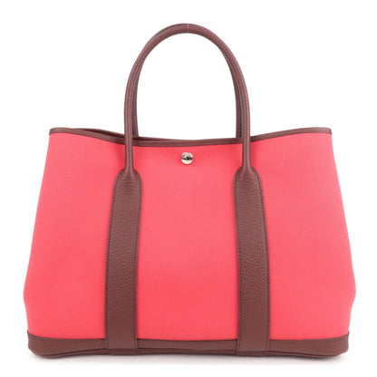 Luxury Hermes Canvas Leather Garden Party Pm Tote Bag A Stamp Pink