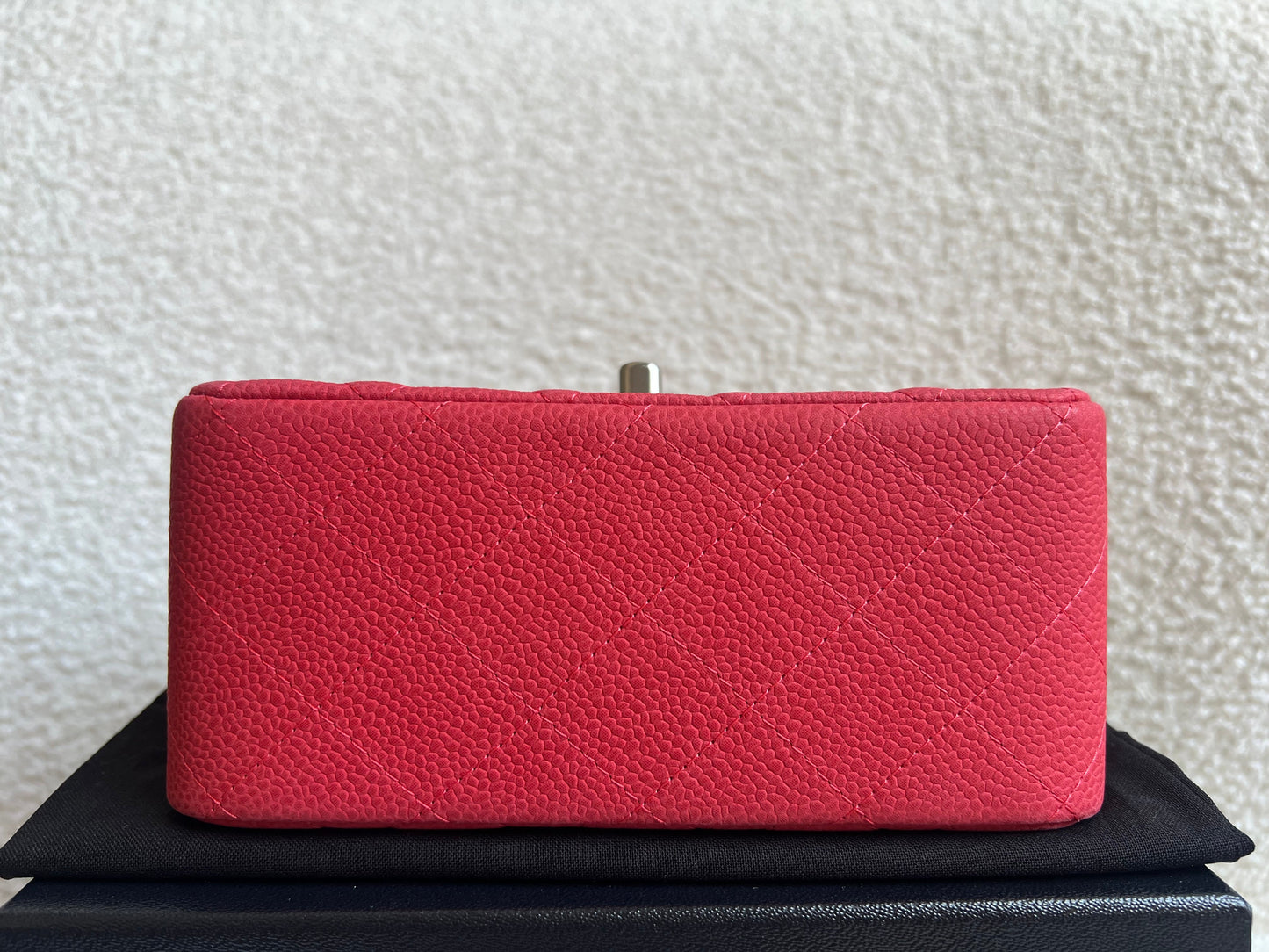 Chanel Square Mini Classic Flap in Coral Red Suede Caviar