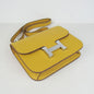 Luxury Hermes Constance Cowskin Leather Bag Yellow Silver