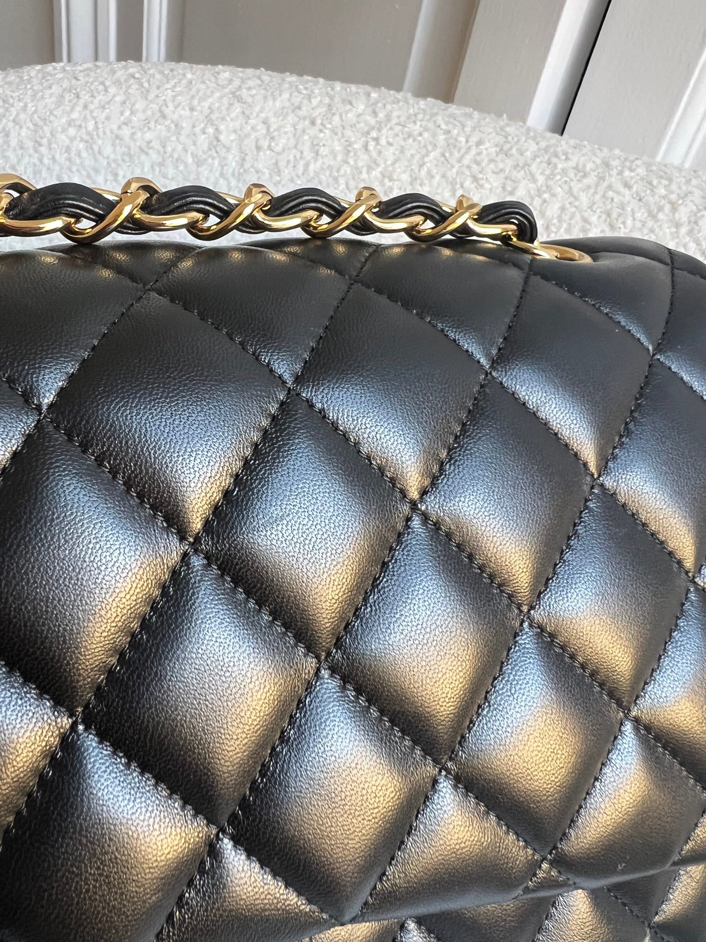 Chanel Jumbo Classic Flap in Black Lambskin Gold Hardware (RRP £9,830)