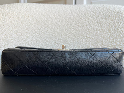 Chanel East West Flap in Black Caviar Silver Hardware