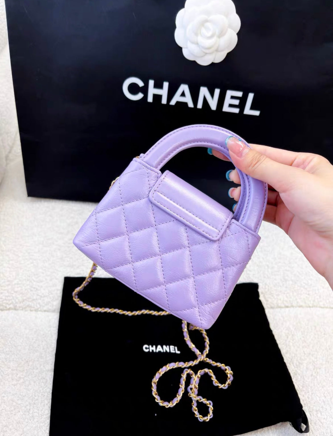 Chanel Kelly Calfskin Gold Shoulder Bag
