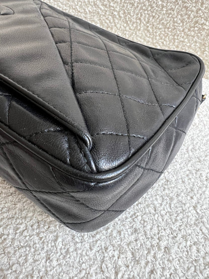 Chanel Vintage Black Lambskin Camera Bag with 24k Gold Hardware