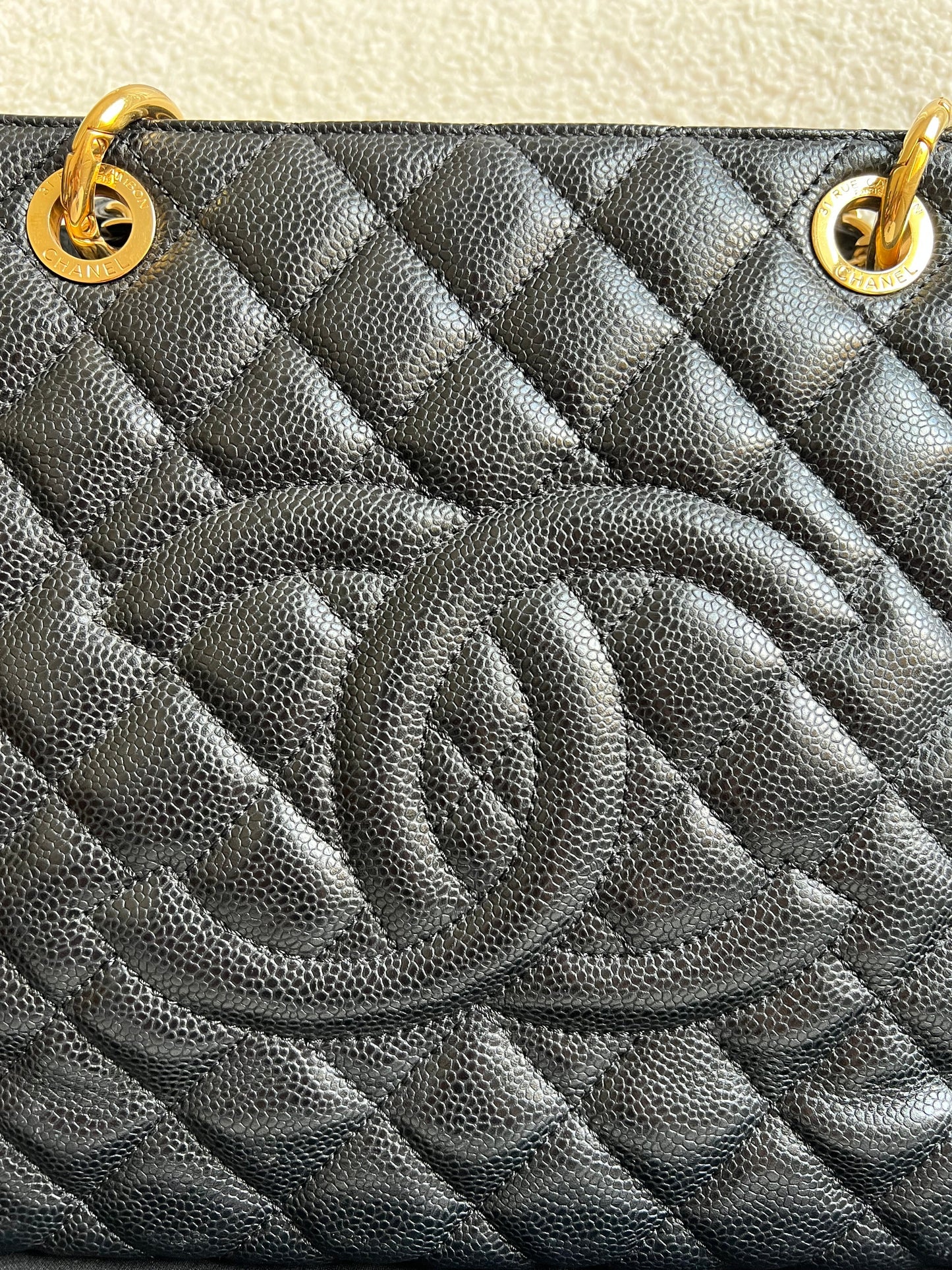 Chanel Black Caviar Grand Shopper Tote Gold Hardware (GST)