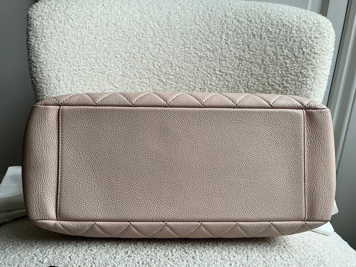 Chanel Light Pink Caviar Grand Shopper Tote with silver hardware (GST)