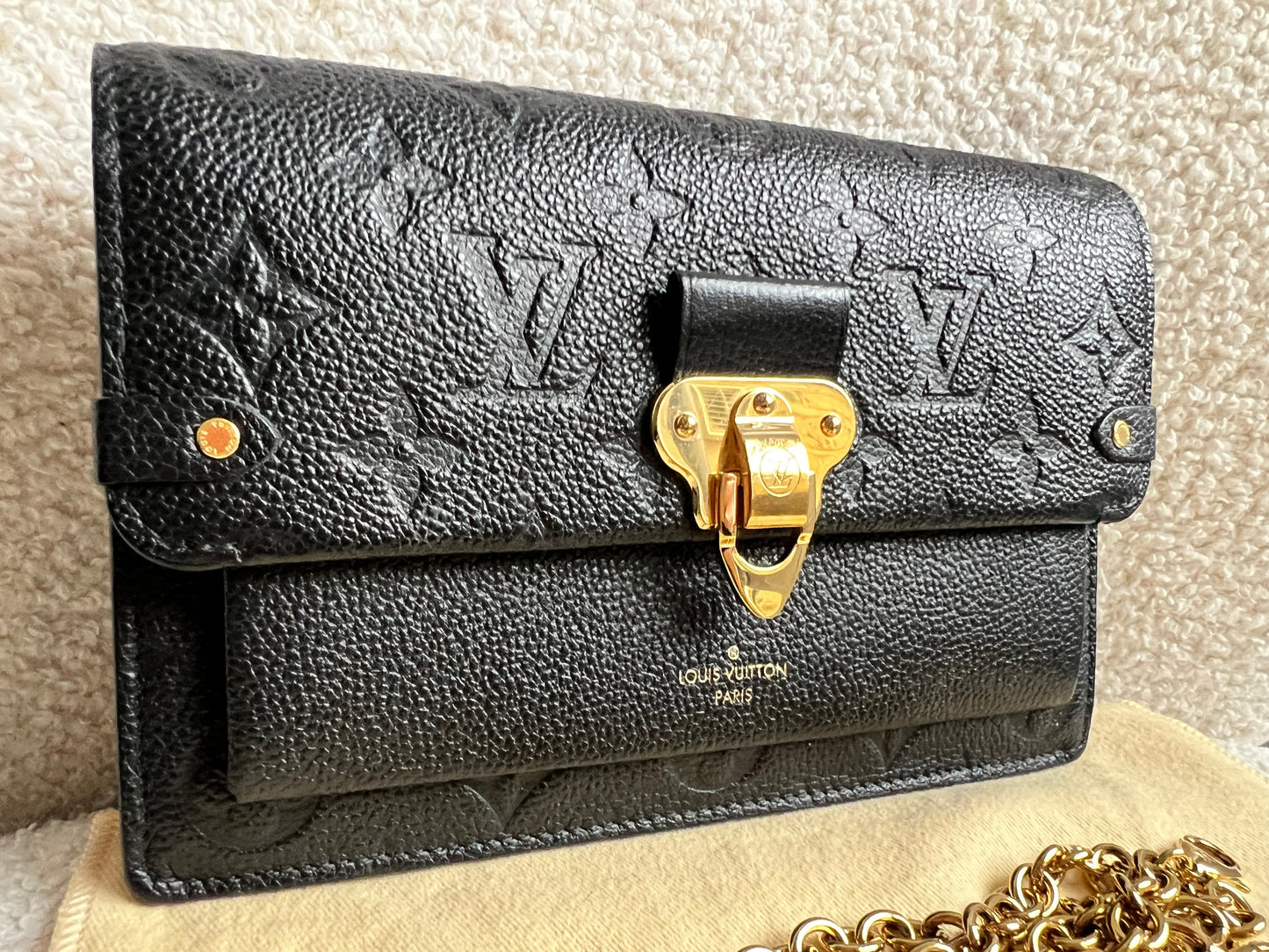 Louis Vuitton Black Empreinte Vavin Chain Wallet (RRP £1430)