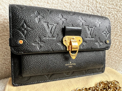 Louis Vuitton Black Empreinte Vavin Chain Wallet (RRP £1430)