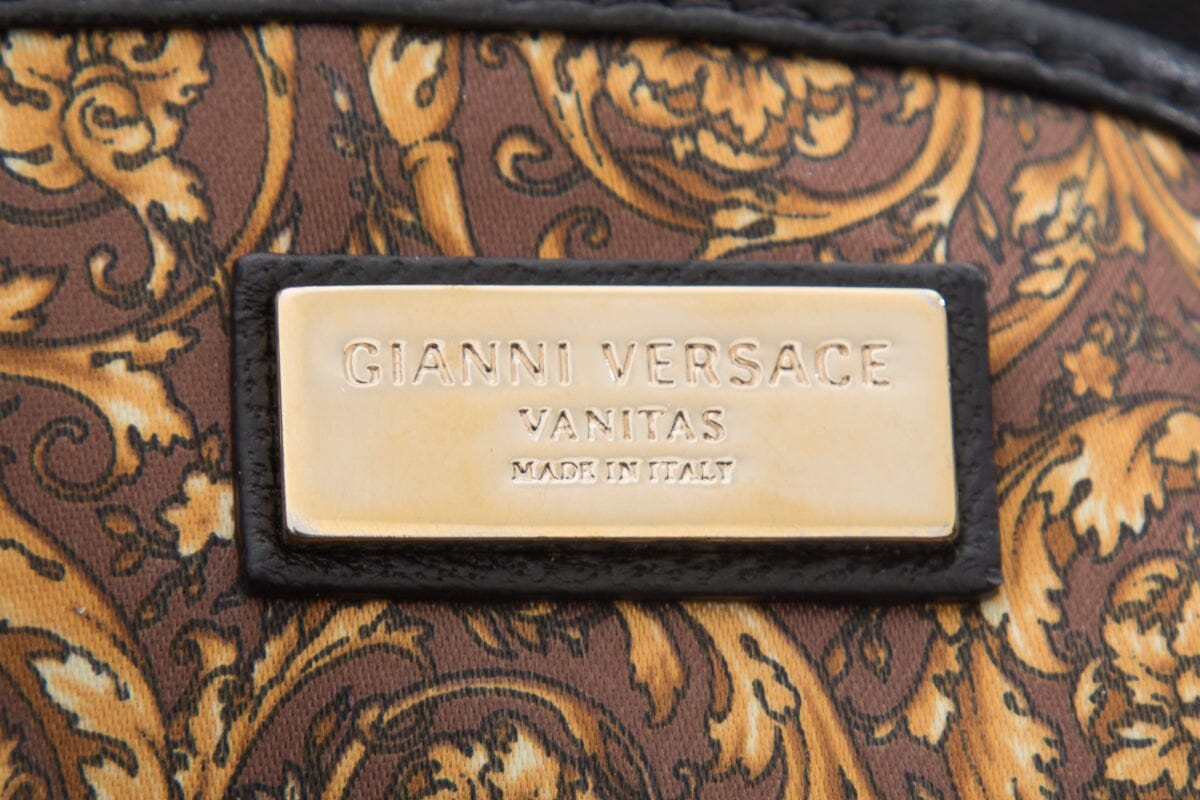 Versace Black Quilted Paisley Crossbody Handbag