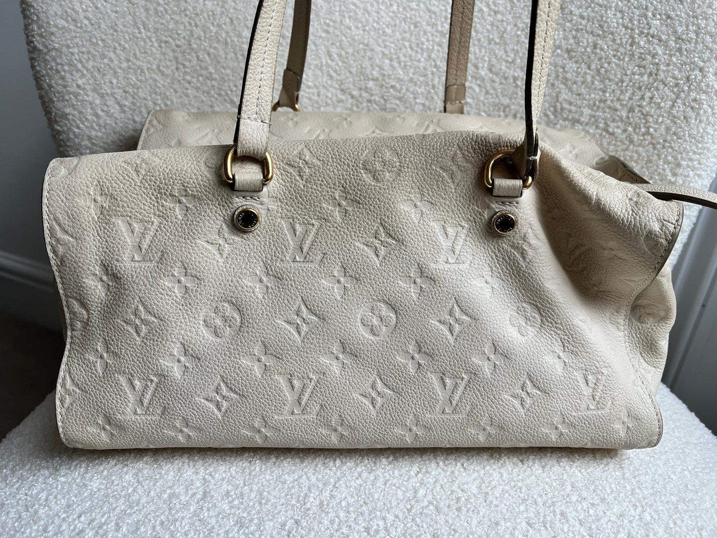 Louis Vuitton Inspiree in Cream Empreinte Leather with gold hardware