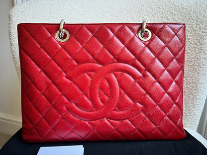 Chanel Red Caviar Grand Shopper Tote (GST)