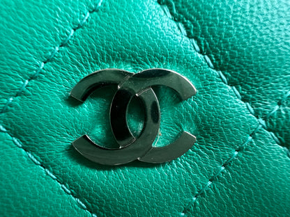 Chanel Turquoise Lambskin Wallet on Chain (RRP £2,930)