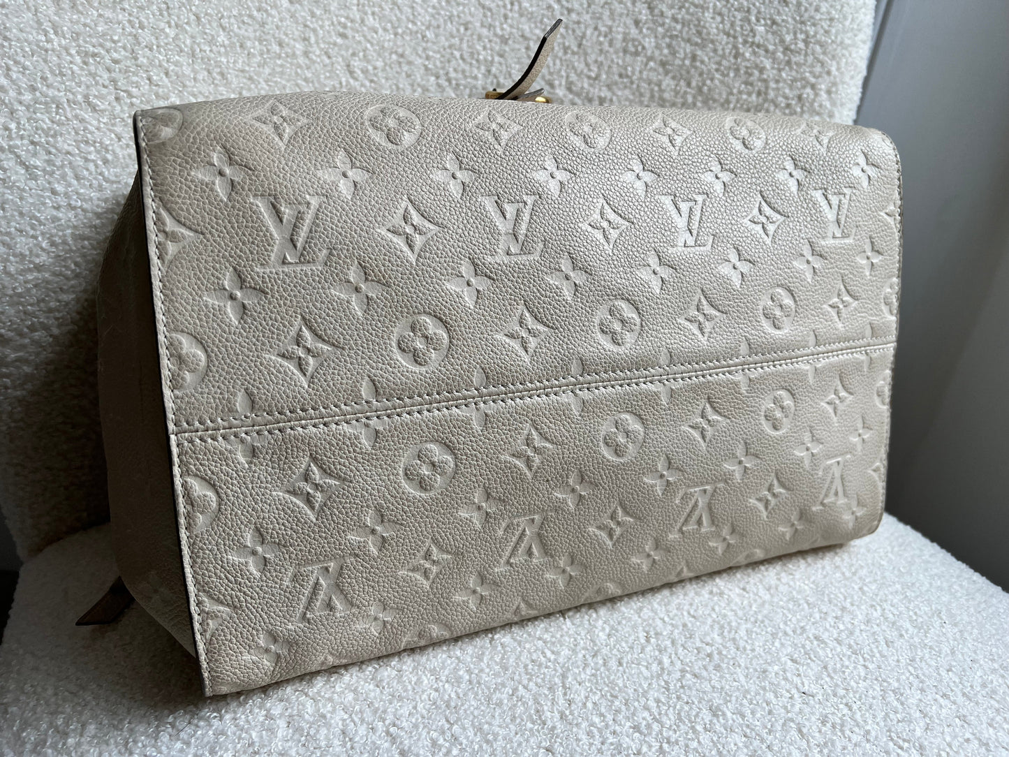 Louis Vuitton Inspiree in Cream Empreinte Leather with gold hardware