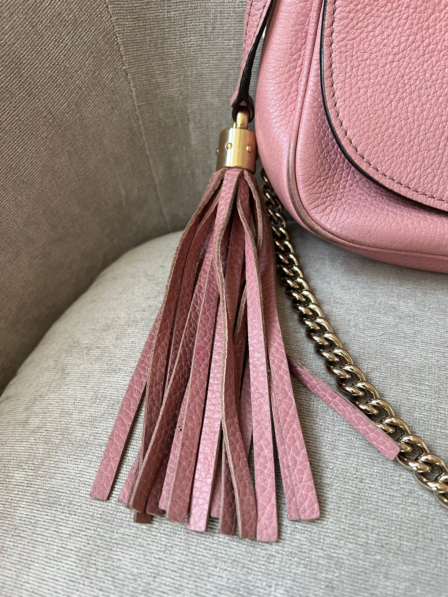 Gucci Rose Pink Soho Disco Crossbody Flap Bag (RRP £1050)
