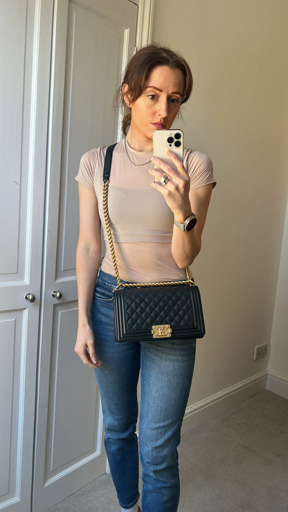 Chanel Black Caviar Medium Boy Bag (RRP £5800)