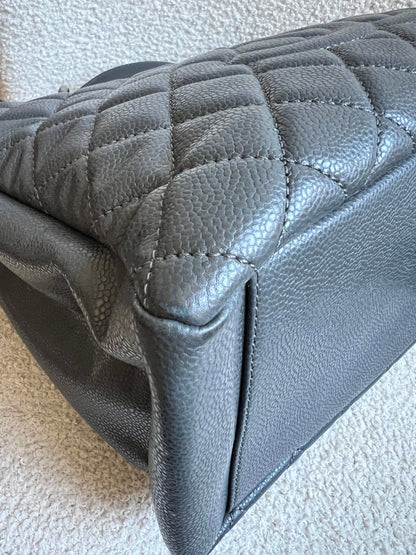 Chanel Grey Caviar Grand Shopper Tote (GST) Silver Hardware