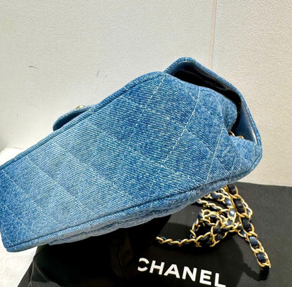 Chanel Mini Flap Quilted Blue Shoulder Bag