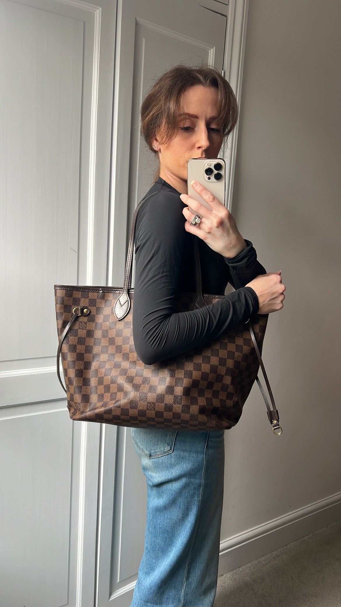Louis Vuitton Neverfull MM Damier Ebene Cherry Interior (RRP £1,430)