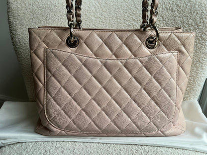 Chanel Light Pink Caviar Grand Shopper Tote with silver hardware (GST)