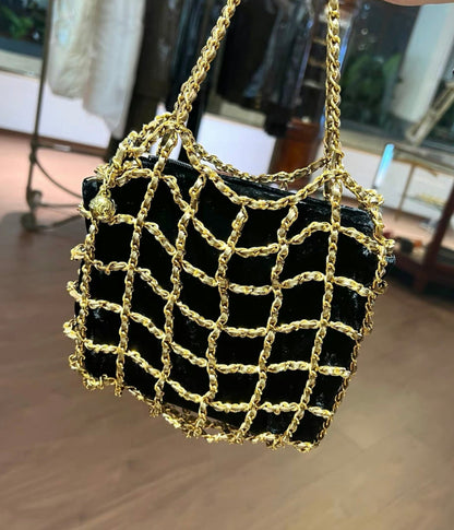 Chanel Timeless Satin Black Clutch