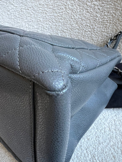 Chanel Grey Caviar Grand Shopper Tote (GST) Silver Hardware