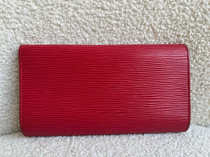Louis Vuitton Sarah Continental Flap Wallet in Red Epi