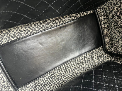 Chanel Deauville Tote in Black Glazed Calfskin and Monochrome Boucle Tweed (RRP £5800)